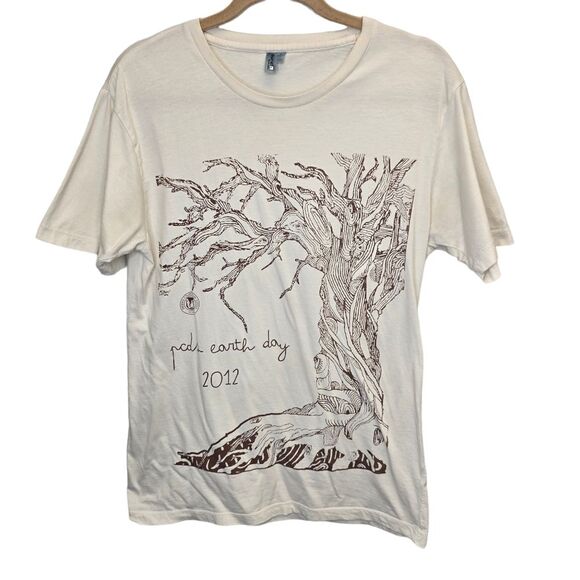 PCDS Earth Day 2012 Cream Short Sleeve 100% Organic Cotton T-Shirt S - Picture 1 of 16